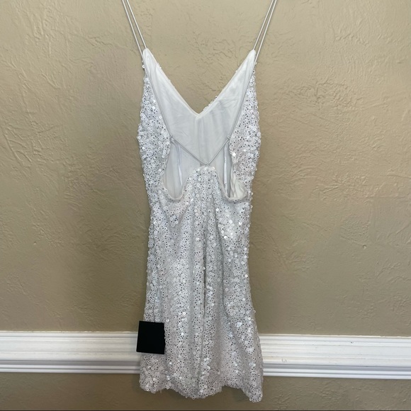 LULUS Force Of Fashion White Backless Sequin Mini Dress Large - Picture 5 of 8
